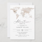 CARMEN Beige Karte Adventure Baby Dusche (Vorderseite)