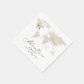 CARMEN Beige Karte Adventure Baby Dusche Serviette (Ecke)