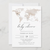 CARMEN Beige Karte Reiseroute Adventure Baby Dusch (Vorderseite)