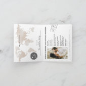 CARMEN Beige Weltkarte Pass Hochzeit Einladung (Innenseite)