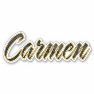 Carmen black gold Lettering Aufkleber Sticker