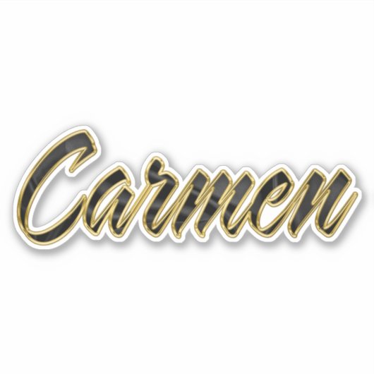 Carmen black gold Lettering Aufkleber Sticker (Vorderseite)
