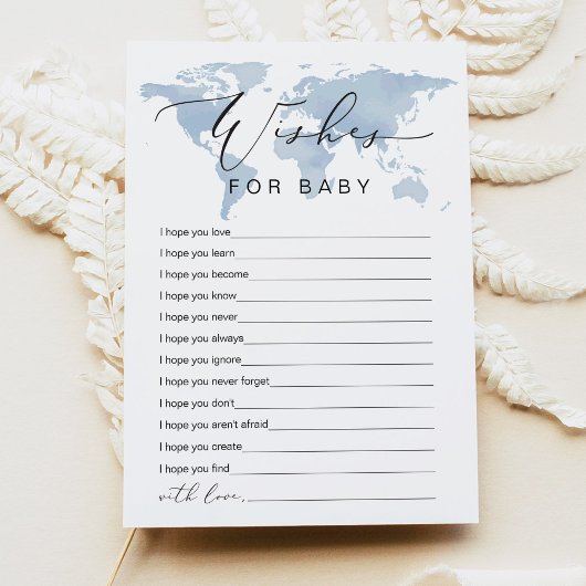 CARMEN Blue Adventure Wünsche für Baby-Game-Card Einladung