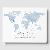 CARMEN Blue Map Adventure Baby Dusche Gästebuch (Vorderseite)