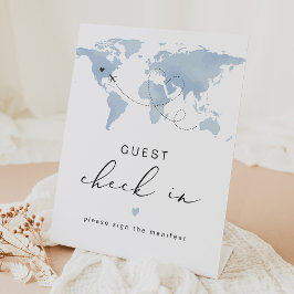 CARMEN Blue Travel Themed Guest Karo in Sockelschild