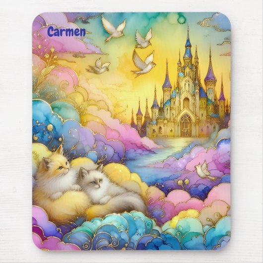 CARMEN ~Crystal Castle Clouds Kittens ~ Mousepad (Vorne)