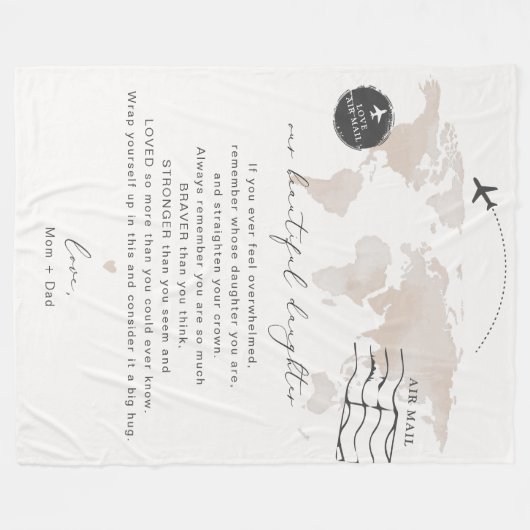 CARMEN Daughter Personalized Note Letter Fleecedecke (Vorderseite (Horizontal))