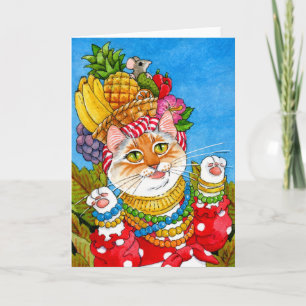 Carmen Miranda Cat Geburtstagskarte Karte