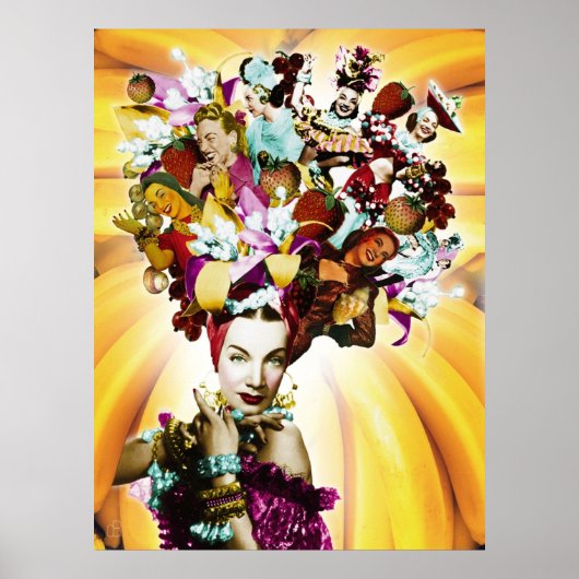 Carmen Miranda Portrait Collage Poster (Vorne)