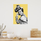 Carmen Miranda Portrait Schwarz-Weiß-Kunstwerk Poster (Küche)