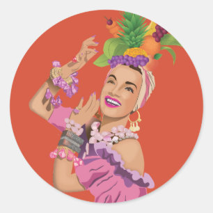 Carmen Miranda Runder Aufkleber