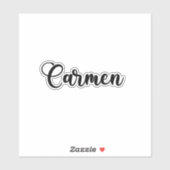 Carmen Name - Handgeschriebene Kalligrafie Aufkleber (Blatt)
