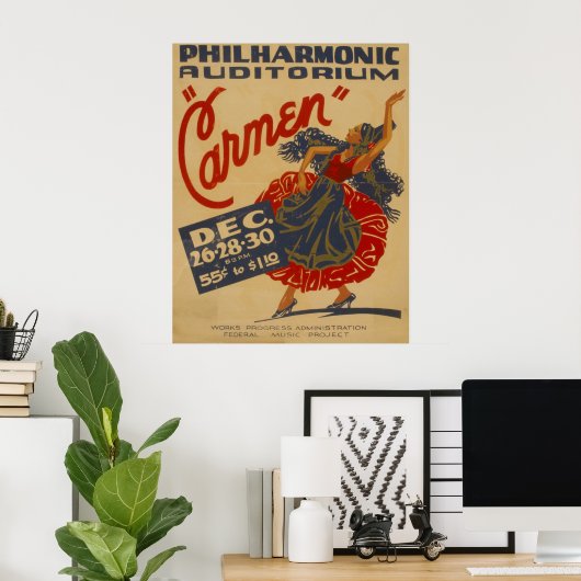 Carmen Opera Vintag Theater WPA Poster (Heimbüro)