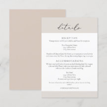 CARMEN Passport Style Wedding Details Card