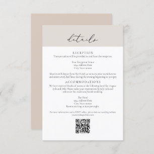 CARMEN Passport Style Wedding QR Details Card Einladung