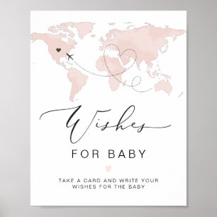 CARMEN Pink Karte Adventure Baby Wünsche für Baby Poster