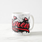 Carmen red Heart Graffiti Tasse Kaffeetasse (VorderseiteRechts)