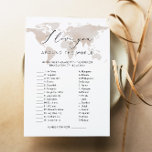 CARMEN Reisen I Liebe Sie um das Weltspiel Einladung<br><div class="desc">Dieses "I Liebe you around the world" Brautparty-Spiel beinhaltet eine beige Aquarellweltkarte und einen eleganten, handgeschriebenen Script-Schriftart. Dieses Spiel ist perfekt für Ihre "Reise von verpassen zu mrs." Dusche. Pair mit allem in der CARMEN Kollektion für ein einheitliches Aussehen. ANTWORTSCHLÜSSEL: 1-E | 2-M | 3-D | 4-I | 5-A |...</div>