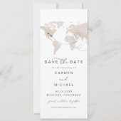 CARMEN Reiseziel Cream Karte Save the Date (Vorderseite)
