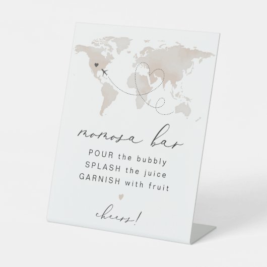 CARMEN Travel Themed Baby Dusche Momosa Bar Zeiche Sockelschild (Vorderseite)