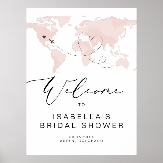 CARMEN Travel Themed Brautparty Welcome Sign Poster (Vorne)