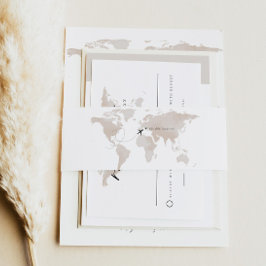 CARMEN Travel Themed Wedding Hochzeit in Urlaubsor Einladungsbanderole