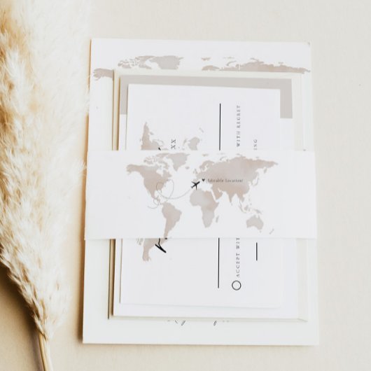 CARMEN Travel Themed Wedding Hochzeit in Urlaubsor Einladungsbanderole