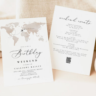 CARMEN Wasserfarbkarte Zielort Geburtstagswoche Einladung