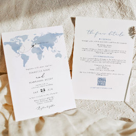 CARMEN Zielort Blue Map Wedding Details Invita Einladung