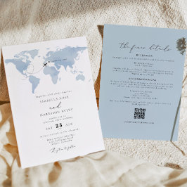 CARMEN Zielort Blue Map Wedding Details Invita Einladung