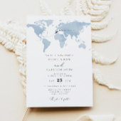 CARMEN Zielort Blue Watercolor Karte Hochzeit