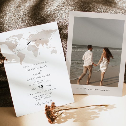 CARMEN Zielort Wasserfarbe Karte Hochzeit