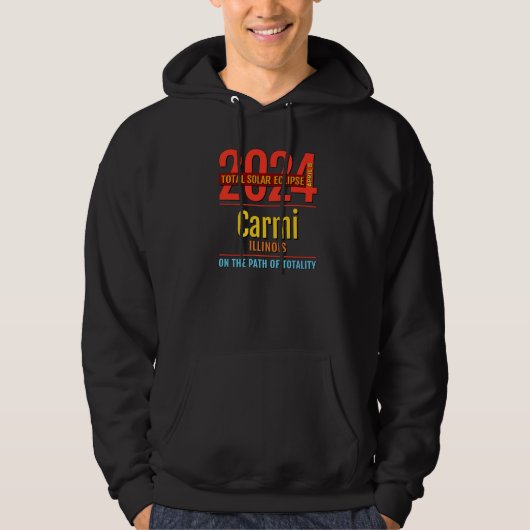 Carmi Illinois IL Total Solar Eclipse 2024 4 Pre Hoodie (Vorderseite)