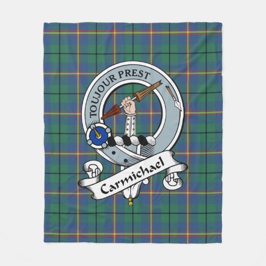 Carmichael Ancient Clan Abzeichen Tartan Kariert Fleecedecke (Vorderseite)