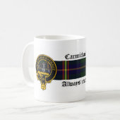 Carmichael schottisches Wappen und Tartan-Tasse Kaffeetasse (Vorderseite Links)