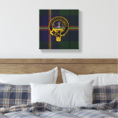 Carmichael Scottish Wappen und Tartan Canvas print Leinwanddruck (Insitu (Schlafzimmer))