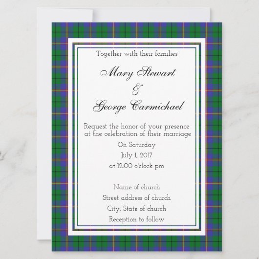 Carmichael Scottish Wedding Einladung (Vorderseite)