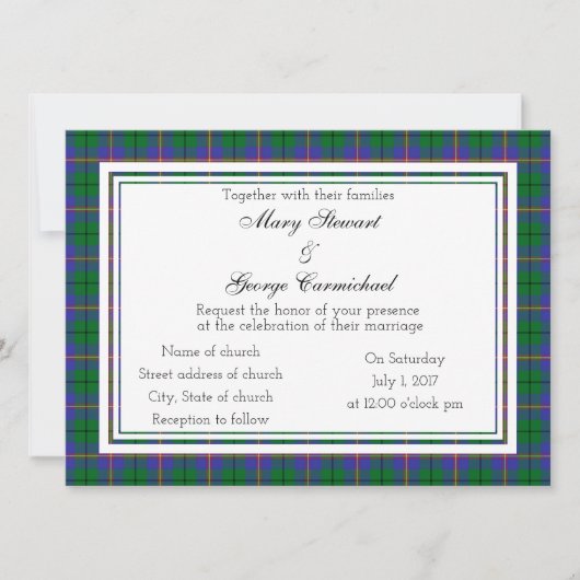 Carmichael Scottish Wedding Einladung (Vorderseite)