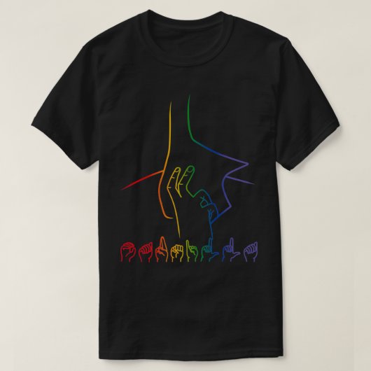Carmilla in Zeichensprache Pride T-Shirt (Design vorne)