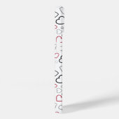 Carmin Red Gray Happy Hearts Muster Case-Mate iPhone Hülle (Rückseite / Rechts)