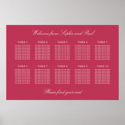 Carmine Magenta 10 Tafelplakat Poster (Vorne)