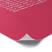 Carmine Magenta 8 Tischkarten Poster (Ecke)
