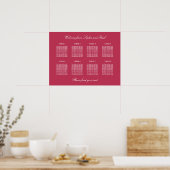 Carmine Magenta 8 Tischkarten Poster (Küche)