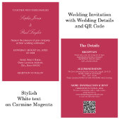 Carmine Magenta Wedding QR Code UAWG Einladung