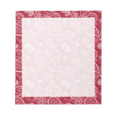 Carmine Red Paisley Notizblock (Vorderseite)
