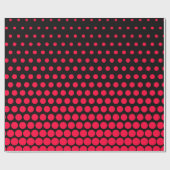 Carmine Red Polka Dot Modern Black Geschenkpapier (Flach)