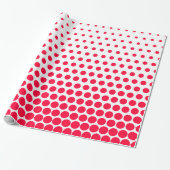 Carmine Red Polka Dot Modern White Geschenkpapier (Ungerollt)