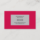 Carmine Red Silver Gray Trendy Business Card Visitenkarte (Rückseite)