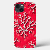 Carmine Red Tree Texture iPhone Case (Rückseite)