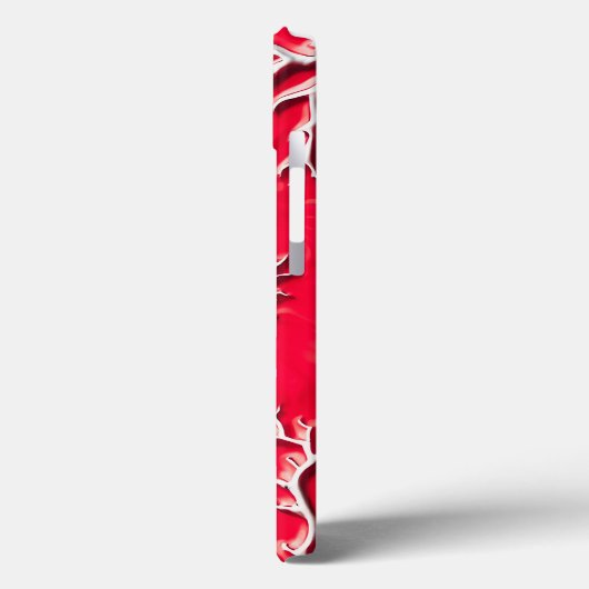 Carmine Red Tree Texture iPhone Case (Rückseite / Links)